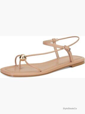 Strappy Flat Sandals Square Toe Slingback Flip Flop Dressy Beach Comfort Sandals
